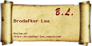 Brodafker Lea névjegykártya